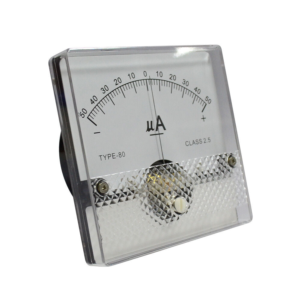 1pc SD-80 Panel Meter DC ± 50uA Class 2.5 80x80mm Meter