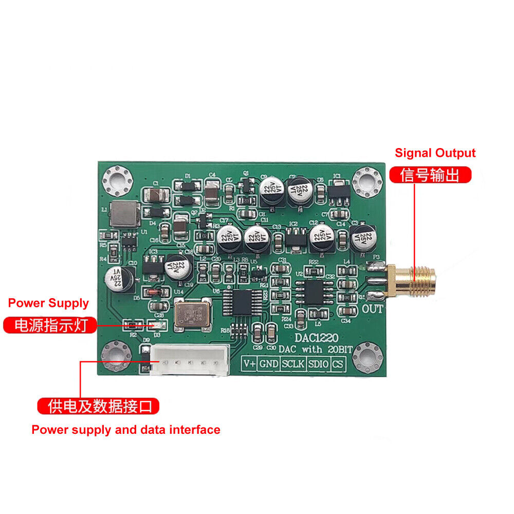 DAC1220 Data Acquisition Module 20 bit DAC 16 bit Adjustable ±10V Voltage Module