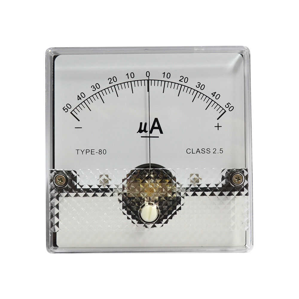 1pc SD-80 Panel Meter DC ± 50uA Class 2.5 80x80mm Meter