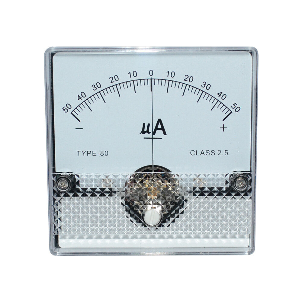 1pc SD-80 Panel Meter DC ± 50uA Class 2.5 80x80mm Meter