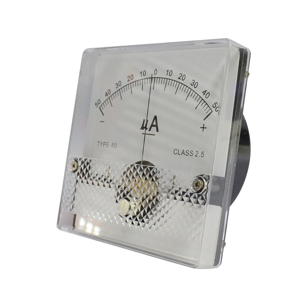 1pc SD-80 Panel Meter DC ± 50uA Class 2.5 80x80mm Meter